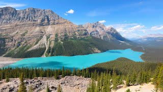 Banff Scenic Drive, Peyto Lake Overlook, Bow Lake. Alberta. Canada. 4K 2160P60.