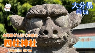 【狛犬・四柱神社】おんせん県・陸上自衛隊日出生台演習場近くの神社