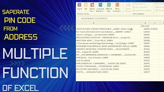 MULTIPLE FUNCTION use to separete PIN CODE from ADDRESS IN EXCEL