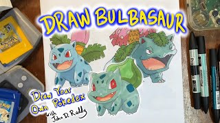 How to Draw Bulbasaur, Ivysaur, Venusaur - Draw Your Own Pokedex Ep001