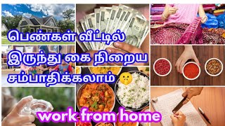 பெண்கள் வீட்டில் இருந்து பணம் சம்பாதிக்க 10 வழிகள்/work from home/job opportunity/tips