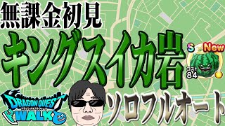 【ドラクエウォーク】新メガモン！キングスイカ岩を初見フルオートでやってみた！（こころＳもあるよ）