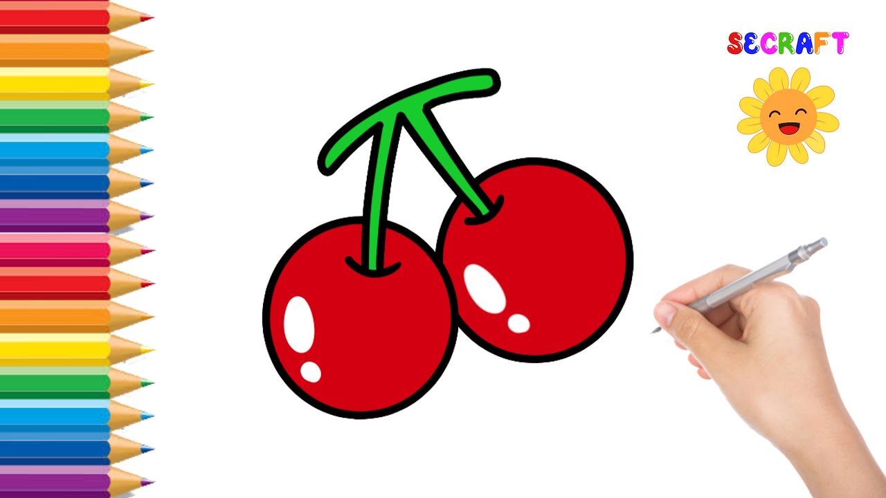 How To Draw Cherry Easy Tutorial Youtube