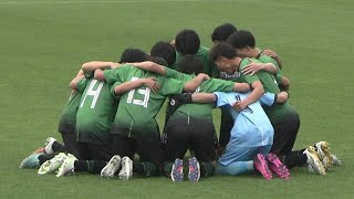 松山学院vs松山中央　前半　令和５年度愛媛県高等学校総合体育大会サッカー競技中予地区予選　令和５年４月29日　北条陸上競技場　愛媛県サッカー協会第２種広報撮影