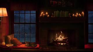 Звук костра камина и дождя за окном для сна/ Rain and Fireplace Sounds at Night