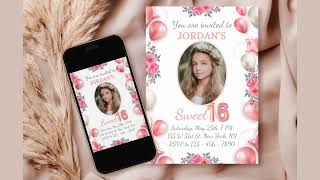 Sweet 16 Invitation Sweet Sixteen Invitations Modern Sweet 16 Birthday Sweet 16 Invite Sweet 16
