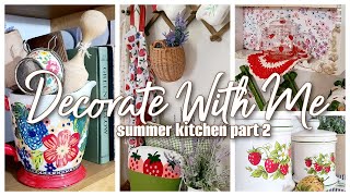 Decorating My Summer Kitchen Part 2 //  Summer Strawberry 🍓 Decor // Robin Lane Lowe