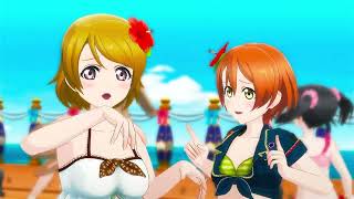 【LoveLive!スクフェスACHM】「嵐のなかの恋だから」μ's（水着風衣装）60fps WQHD 2K1440p