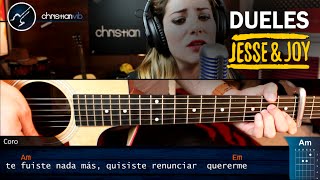 Como tocar DUELES  Jesse & Joy en Guitarra Acustica | Tutorial COMPLETO