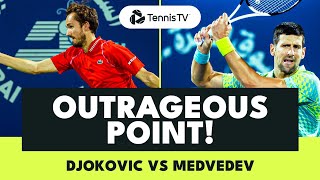 All The Angles Of OUTRAGEOUS Djokovic vs Medvedev Point! | Dubai 2023
