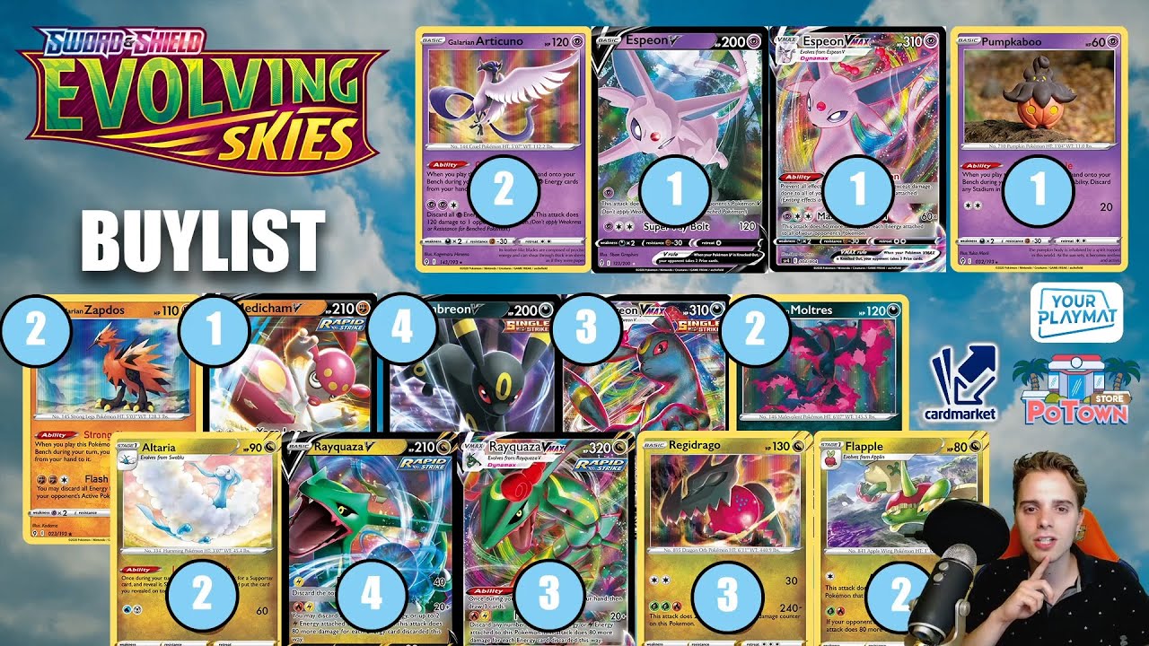 Pokemon TCG Evolving Skies BUYLIST Best Cards (Set Review) - YouTube