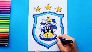 How to draw Huddersfield Town F.C. Logo - Premier League