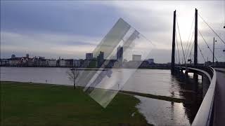 Hochwasser am Rhein in Düsseldorf 2018