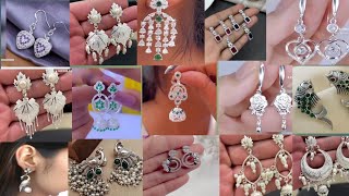 Latest Silver Earring Designs ||   Silver Earrings Design  For Girls #silverjewellery