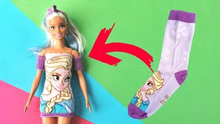 DIY Barbie Dress Making at Home Easy | Ideas for making Barbie Clothes with Socks