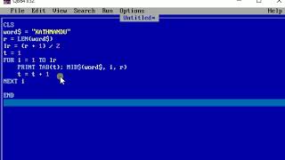 Qbasic Program using MID string function #2