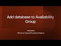 SNHA9: Add database to Availability Group in SQL Server by exploring different options