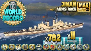 Cruiser Jinan: Damage world record (AR - zoom warning) - World of Warships