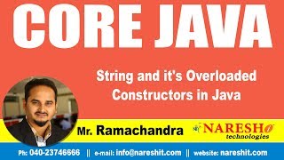 Core Java Tutorials | String and it's overloaded Constructors in Java? | Mr.Ramachandra