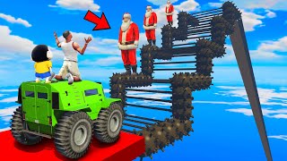 SHINCHAN AND FRANKLIN TRIED THE IMPOSSIBLE MINESWEEPER SANTA IRON STAIRS PARKOUR CHALLENGE GTA 5