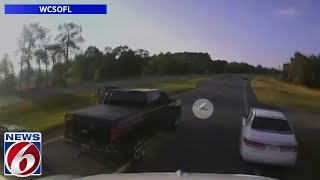 Semitruck slams into cars after driver stops for turtle in Florida road