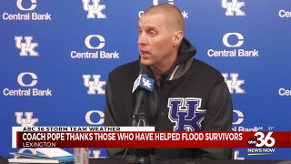 Coach Pope thanks those who have helped flood survivors