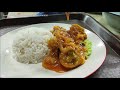 槟城美食中心晚餐甜辣马来咖喱鸡饭 penang food court dinner malay curry chicken rice