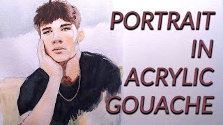 Portrait Study in Acrylic Gouache || Timelapse w/ Music