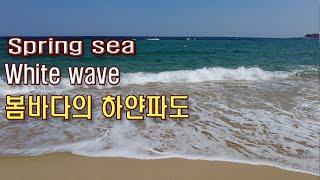 (4K)봉포리 해변을 함께 걸어요,봄바다의 하얀파도(the white waves of the spring sea)