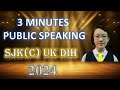 3 MINUTES PUBLIC SPEAKING