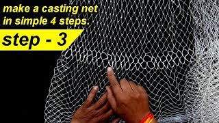 step- 3 : how to make small fishing net at home | making cast net at home. [FHD] [2k]