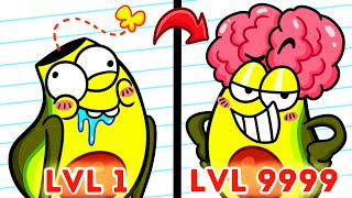Avocado Upgraded his Brain // NERD vs ZOMBIE // Avocado Couple Live