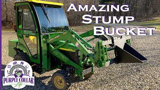 #179 Artillian Stump bucket and John Deere 2210. 7 stumps removed in under an hour!