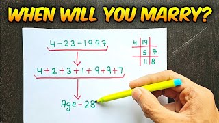 Find your marriage AGE by date of birth 😍 Numerology in english