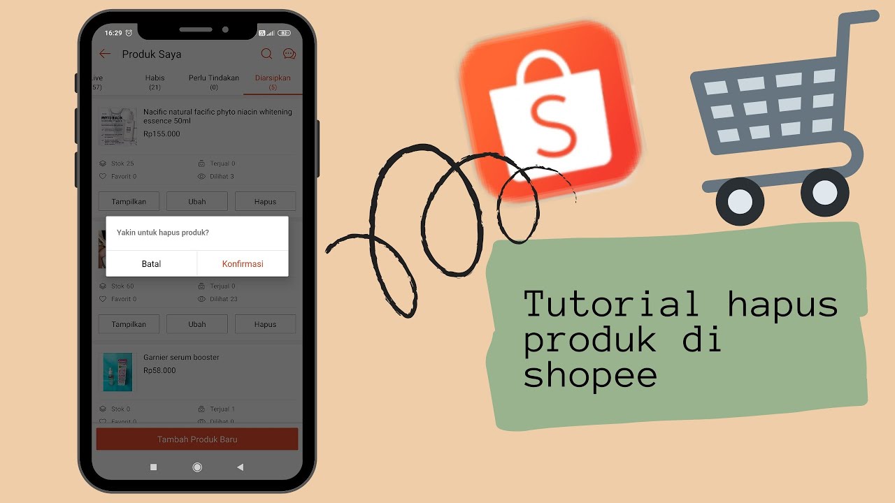 Tutorial Cara Hapus Produk Di Shopee - YouTube