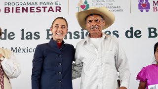 Entrega de tarjetas Pensiones Bienestar. Tejupilco, Estado de México