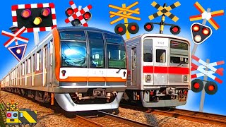 【電車】踏切動画【ふみきり 鉄道】train railway railroad crossing 有楽町線 東武東上線