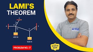 LAMI'S THEOREM IN EQUILIBRIUM OF ENGINEERING MECHANICS IN HINDI SOLVED PROBLEM 17