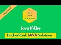 HackerRank Java If-Else problem solution in Java | Java problems solutions | Programmingoneonone