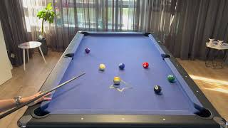 9 ball break and run on a 7 foot pool table! - Pool tricks by Damien