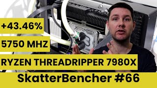 Ryzen Threadripper 7980X Undervolt & Overclock to 5750 MHz With TRX50-Sage | SkatterBencher #66