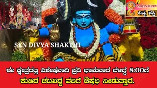 ಈ ಕ್ಷೇತ್ರದಲ್ಲಿ ವಿಶೇಷವಾಗಿ ಪ್ರತಿ ಭಾನುವಾರ ಬೆಳಿಗ್ಗೆ 8:00ಗೆ  ಕುಡಿದ ಚಟವಿದ್ದವರಿಗೆ ಬಿಡಿಸಲು ಔಷಧಿ ನೀಡುತ್ತಾರೆ.