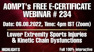 LOWER EXTREMITY SPORTS INJURIES & KINETIC CHAIN (FULL SESSION) LEKCIT