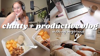 CHATTY + PRODUCTIVE VLOG WITH MY BOYFRIEND | final exam, youtube behind the scenes, beach swims