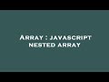 Array : javascript nested array