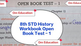 8th STD History Workbook Open Book Test 1 @omeducation8606