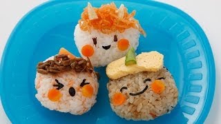 節分のかわいい鬼のおにぎり弁当　Cute Japanese demon Bento 【簡単かわいいキャラ弁レシピ】