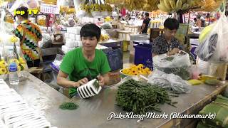 Rundgang durch den Pak Klong Markt (Bangkok) Thailand jop TV Travel