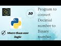 Python Tutorial | Program to convert Decimal Number to Binary Number | #ghcodingtechnique