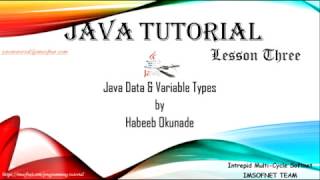Java Tutorial - Lesson #3 (Java Variable and Data Types)